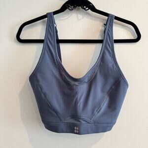 Sweaty Betty Blue Power Icon Running Sports Bra High Support Women's size 32DD